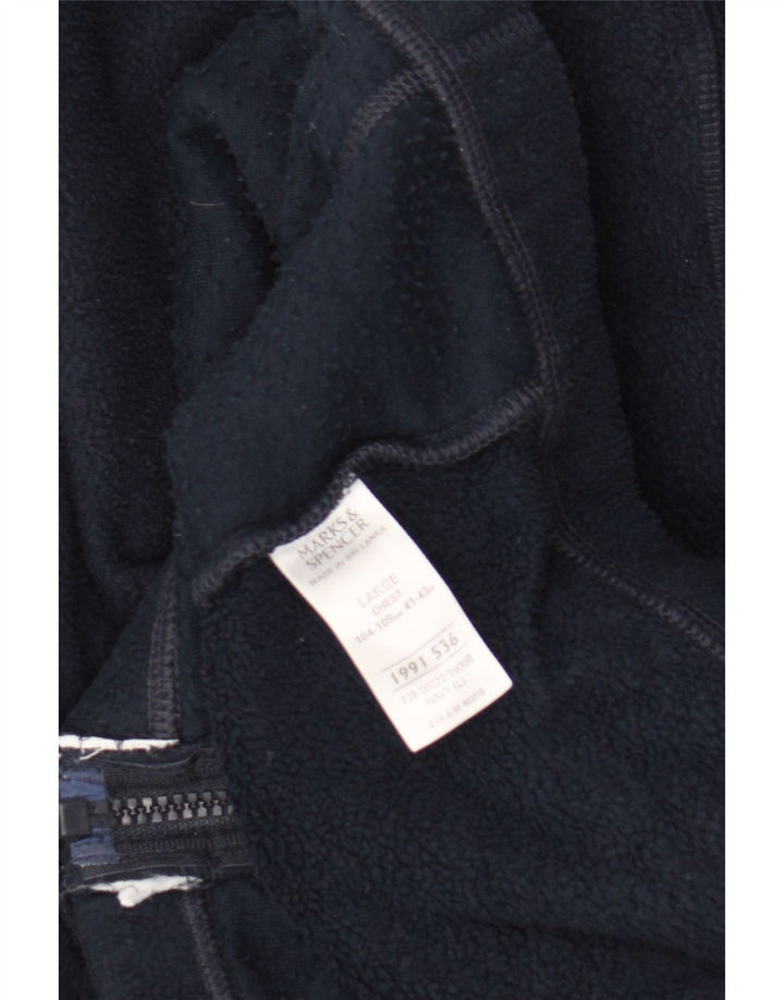 Giacca in pile da uomo Marks & Spencer UK 40 grande poliestere blu navy