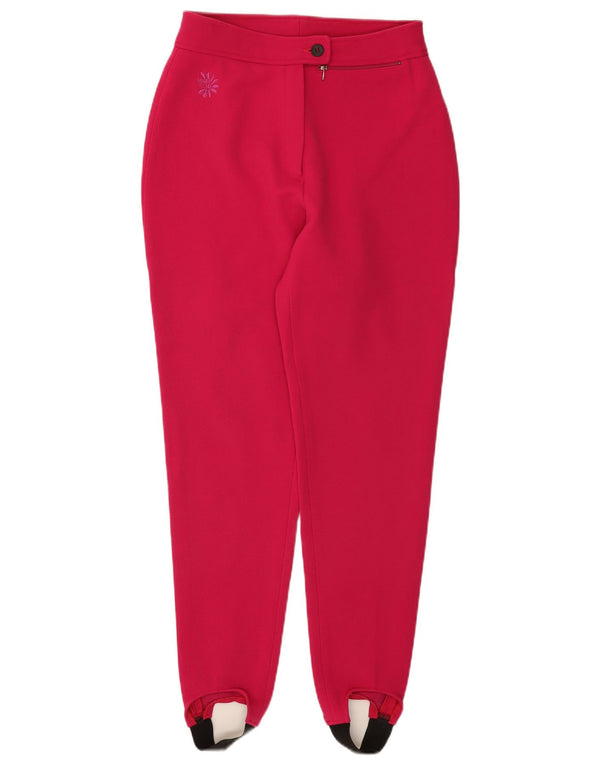 Pantaloni vintage da donna con staffa a vita alta con giacca a vento W26 L30 Rosa