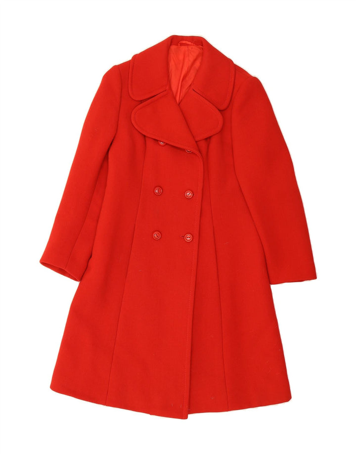 VINTAGE Womens Double Breasted Coat UK 10 Small Red Vintage Vintage and Second-Hand Vintage from Messina Hembry 