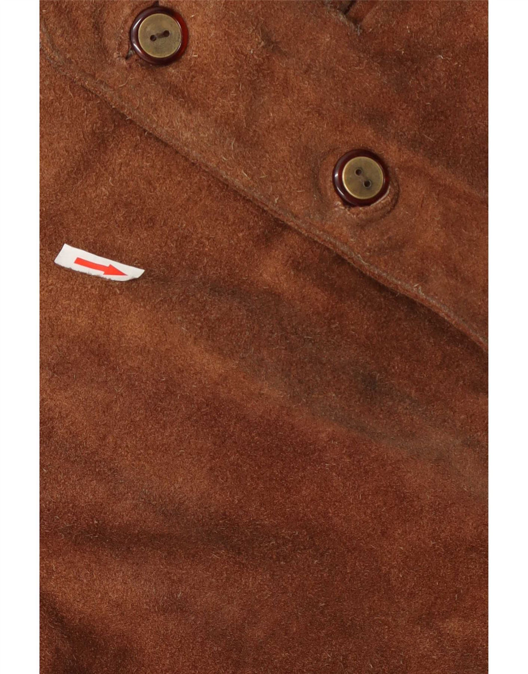 Gilet vintage da uomo in pelle scamosciata UK 40 in pelle marrone medio
