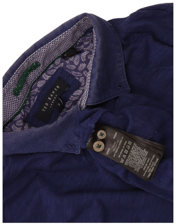 Polo da uomo Ted Baker taglia 3 media in cotone blu navy