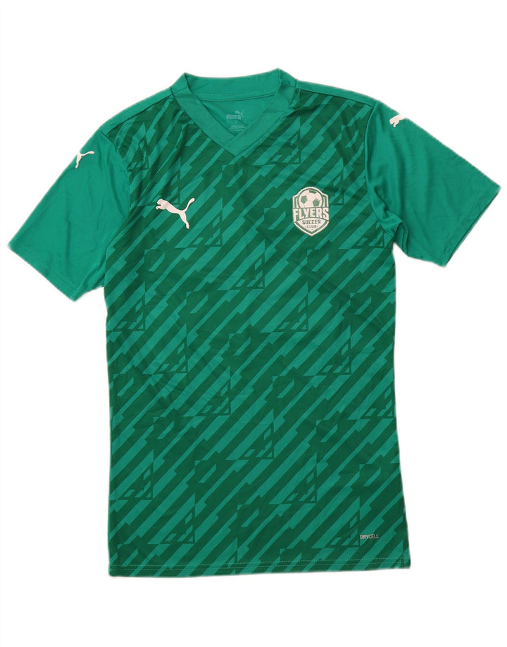 PUMA T-shirt grafica da uomo Top Small Verde geometrico in poliestere