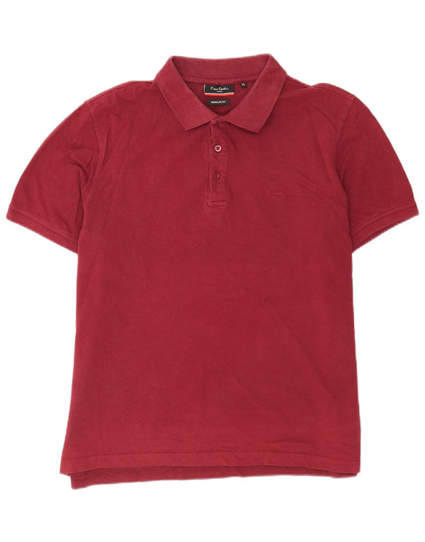 Polo da uomo Regular Fit Pierre Cardin XL in cotone bordeaux