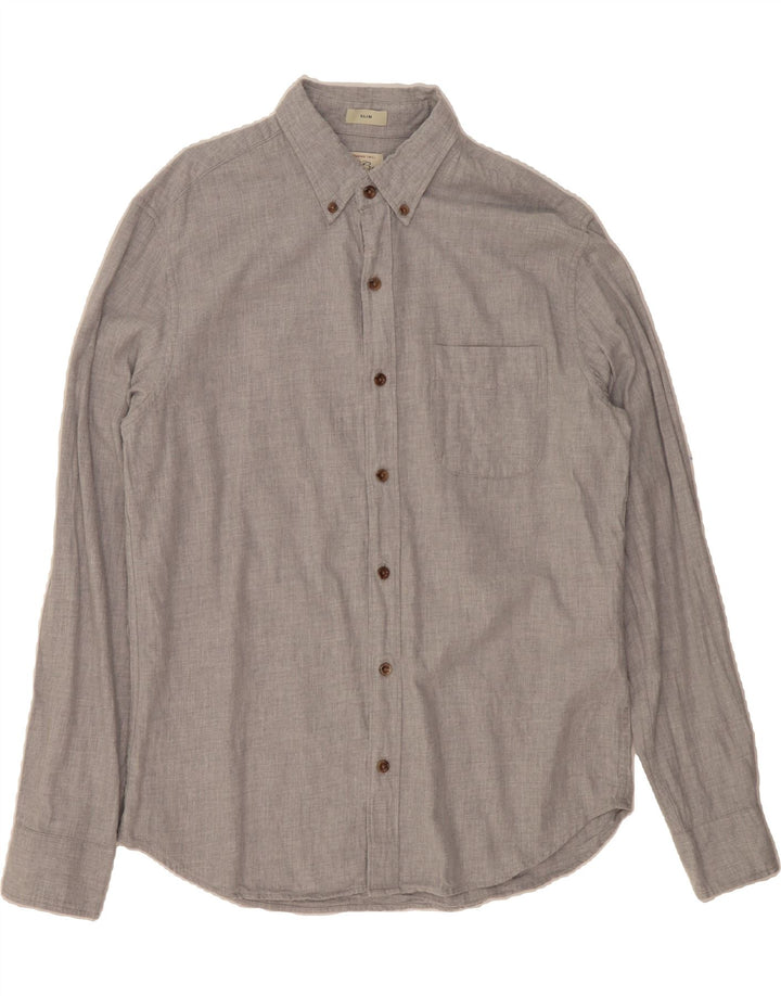 J. CREW Mens Slim Shirt Medium Grey Cotton Vintage J. Crew and Second-Hand J. Crew from Messina Hembry 