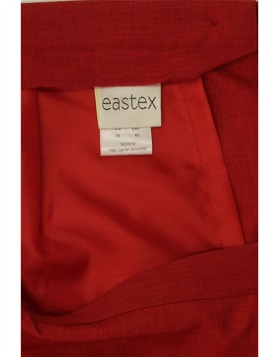 Gonna a tubino da donna Eastex UK 16 grande W30 poliestere rosso
