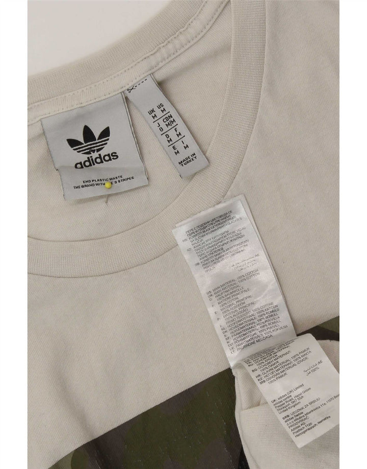 T-shirt grafica da uomo Adidas Top in cotone mimetico bianco medio