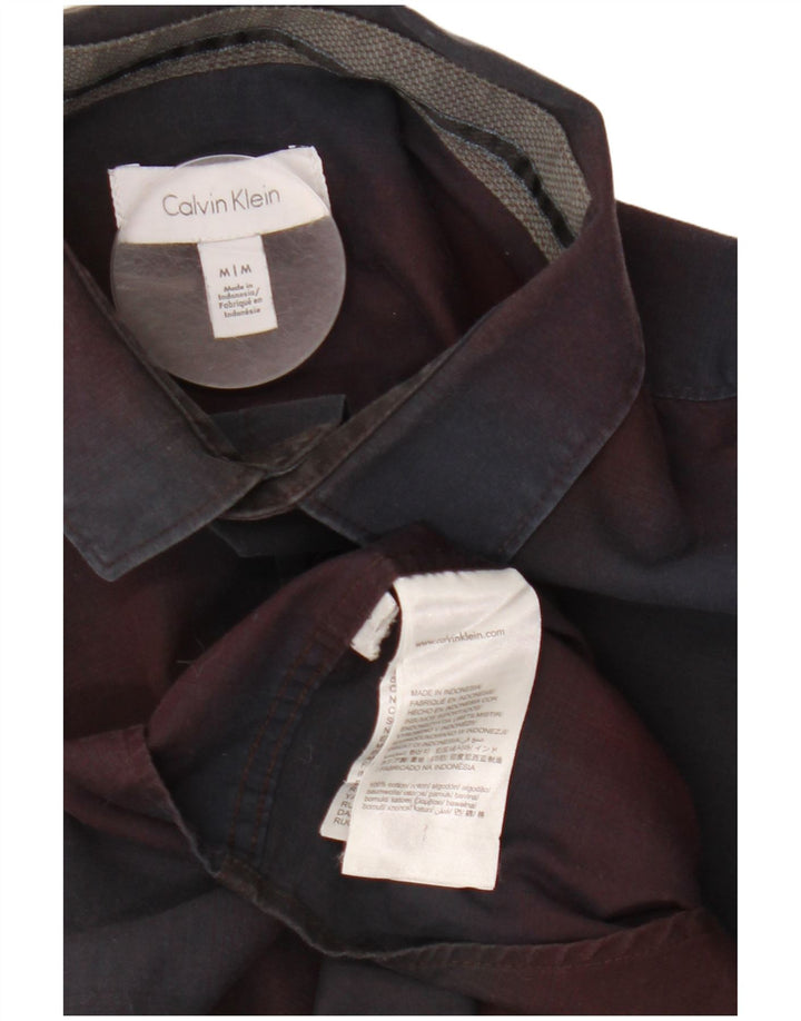 Camicia da uomo Calvin Klein in cotone scozzese medio bordeaux
