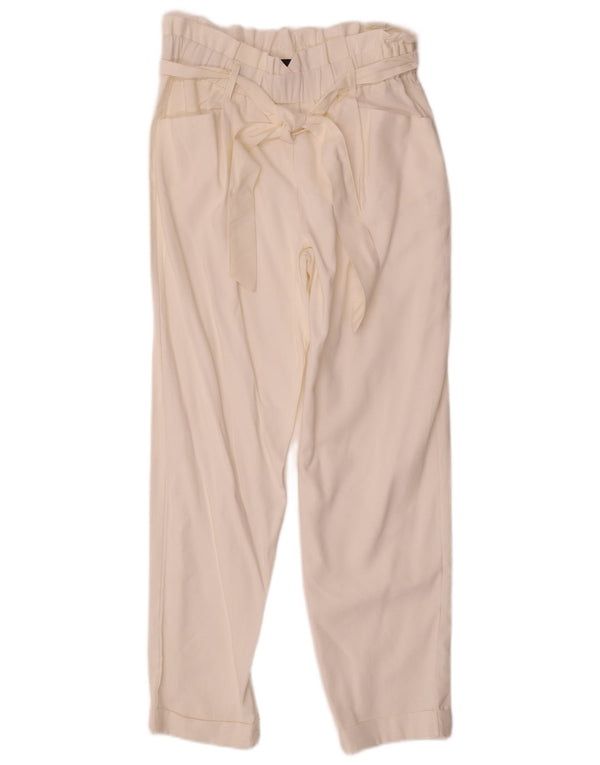Pantaloni casual a vita alta Trafaluc da donna Zara medi W28 L27 bianco sporco