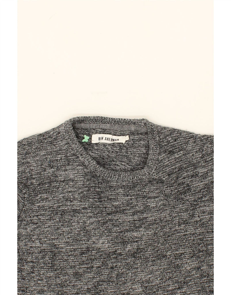 BEN SHERMAN Womens Crew Neck Jumper Sweater UK 16 Large Grey Merino Wool Vintage Ben Sherman and Second-Hand Ben Sherman from Messina Hembry 