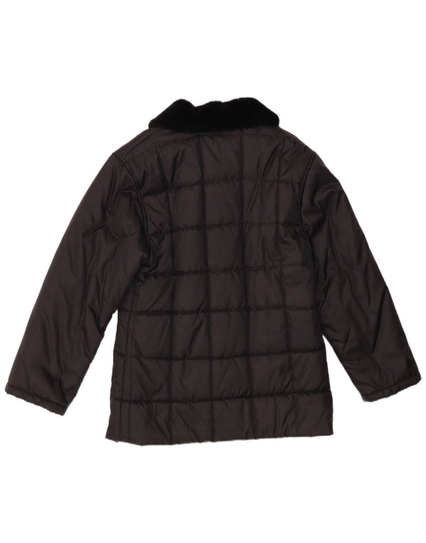 Gigi Rizzi Womens Padded Jacket IT 42 Medium Black Acetate