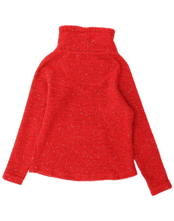 Maglione maglione collo alto da donna Weird Fish UK 10 piccolo rosso chiazzato