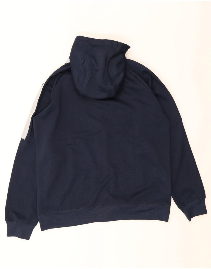 Felpa con cappuccio e zip Nike da uomo, grande, in poliestere color block blu navy