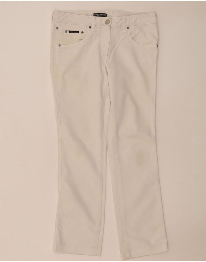 Jeans dritti da donna Dolce & Gabbana W32 L30 bianchi