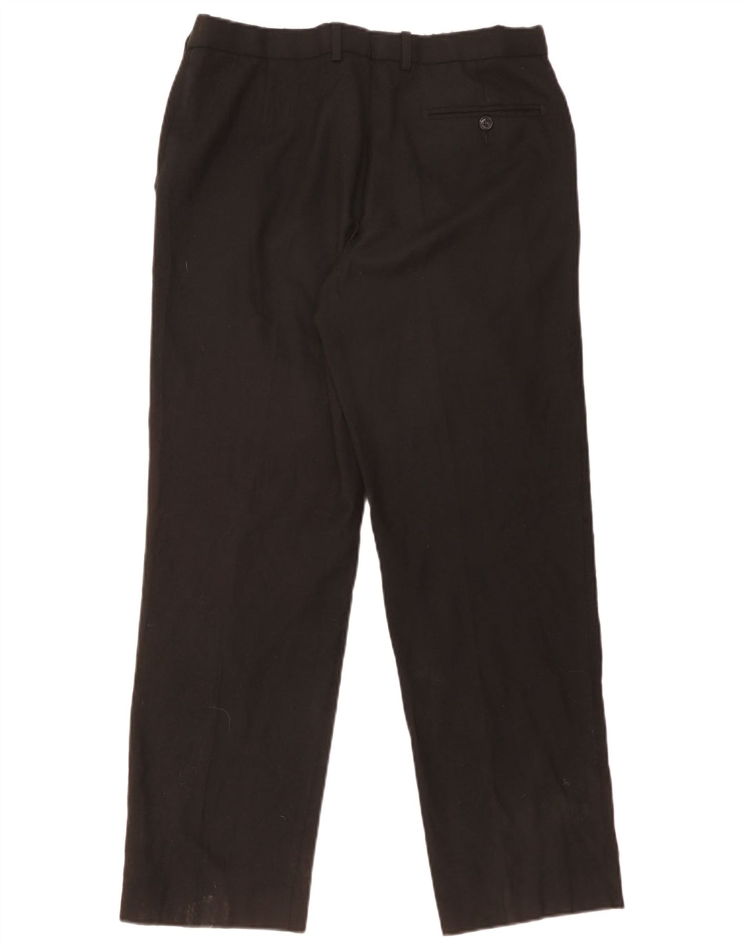 MARKS & SPENCER Pantaloni da abito vestibilità regolare da uomo W34 L31 Lana nera