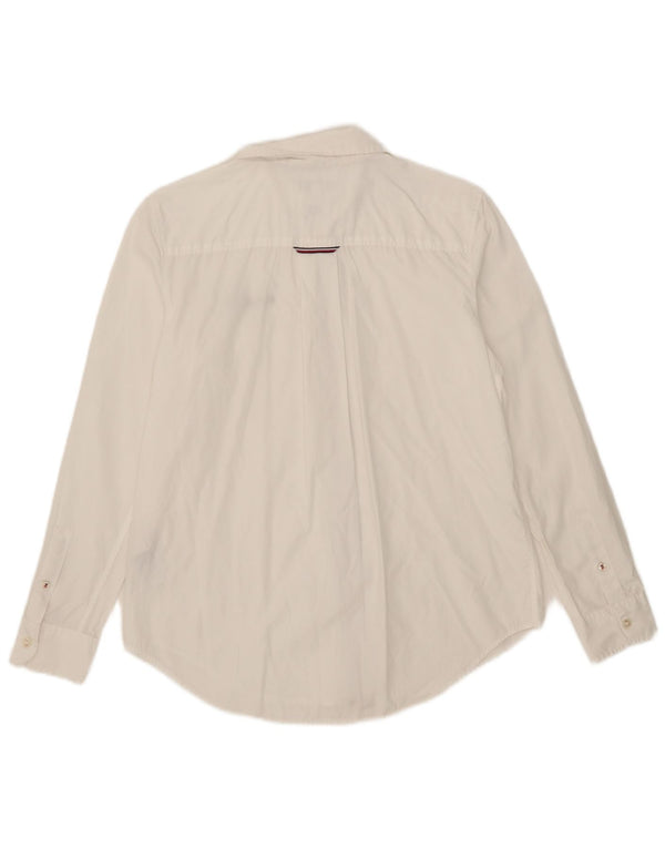 Camicia da donna Tommy Hilfiger vestibilità rilassata UK 10 piccola cotone bianco