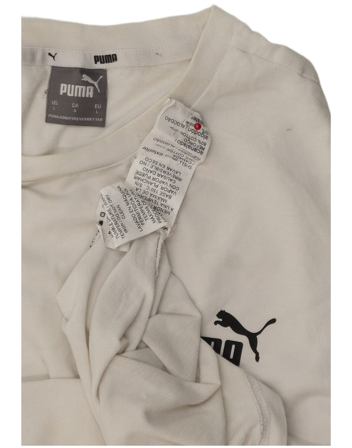 T-shirt grafica da uomo PUMA Top grande in cotone color block bianco