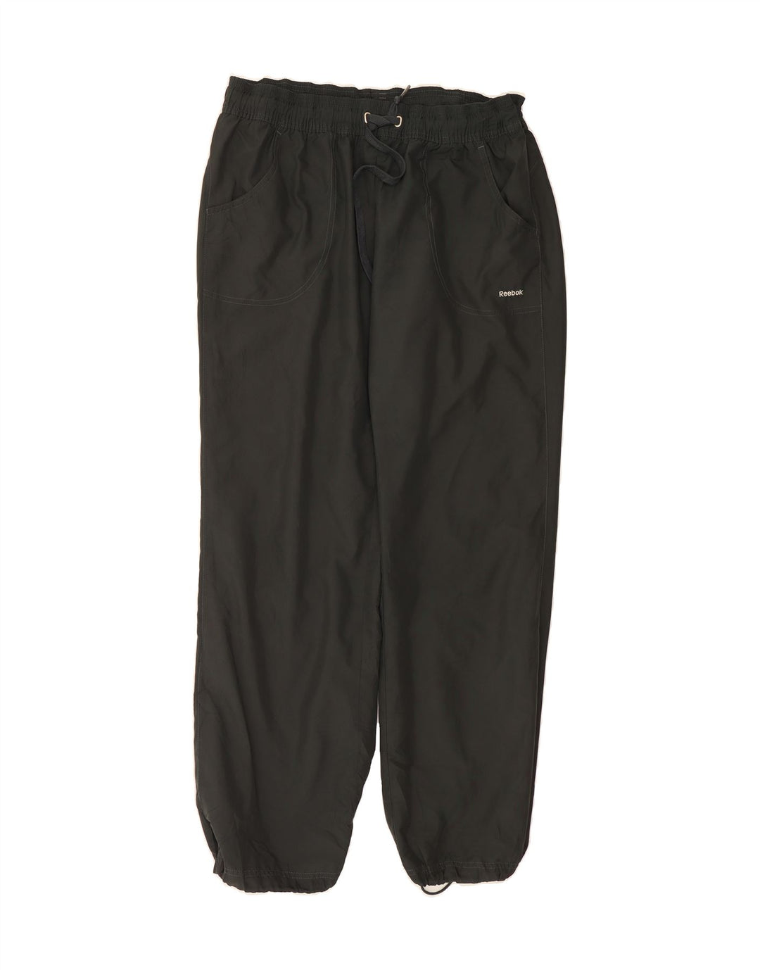 REEBOK Womens Tracksuit Trousers Joggers UK 16 Large  Black Polyester Vintage Reebok and Second-Hand Reebok from Messina Hembry 