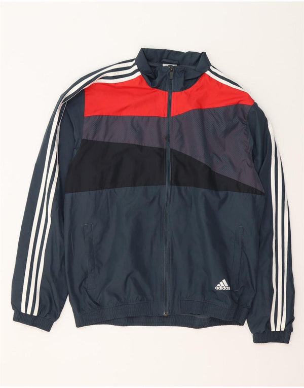 Giacca da tuta da uomo ADIDAS UK 44/46 Large Blu Navy Colourblock