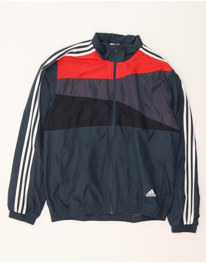 Giacca da tuta da uomo ADIDAS UK 44/46 Large Blu Navy Colourblock
