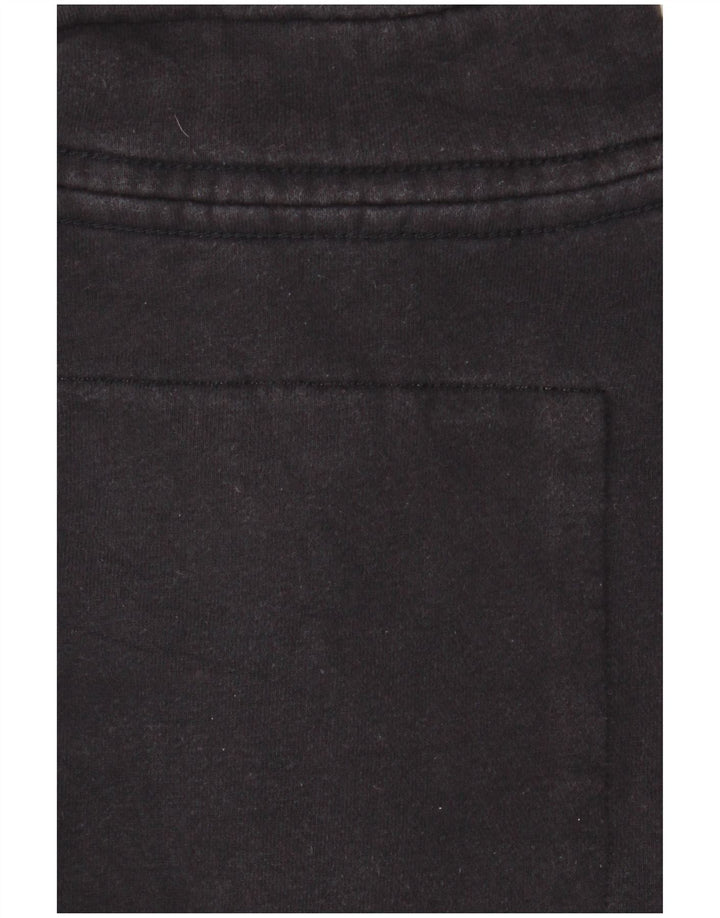 Felpa da uomo con collo con bottoni grafici Superdry, maglione grande, cotone nero