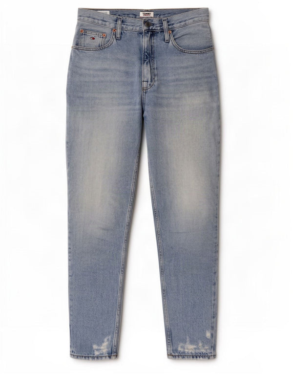 Jeans affusolati a vita alta effetto consumato da donna Tommy Hilfiger W30 L30 Blu