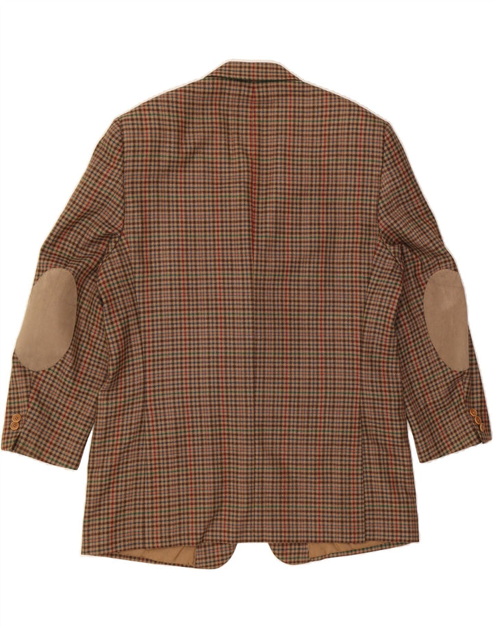 LEBOLE Mens 2 Button Blazer Jacket UK 40 Large Brown Check Vintage Lebole and Second-Hand Lebole from Messina Hembry 