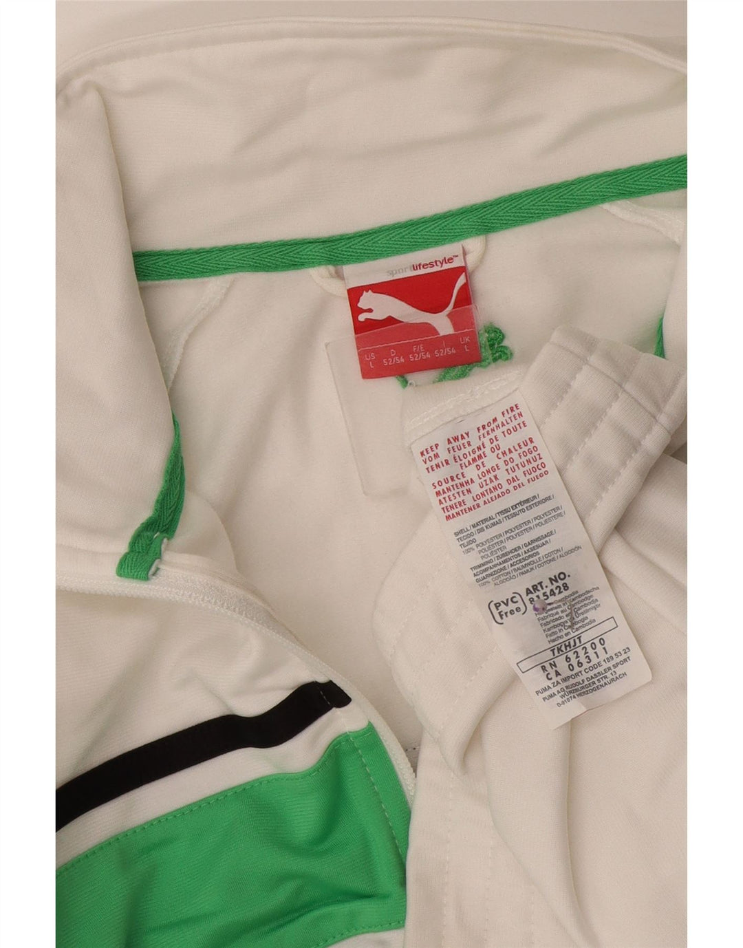 Giacca da tuta da uomo Puma Large White Colourblock in poliestere sportivo