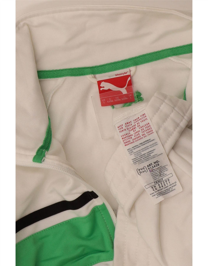 Giacca da tuta da uomo Puma Large White Colourblock in poliestere sportivo