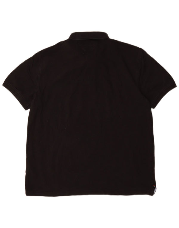Tommy Hilfiger Mens Custom Fit Polo Shirt XL Black Cotton