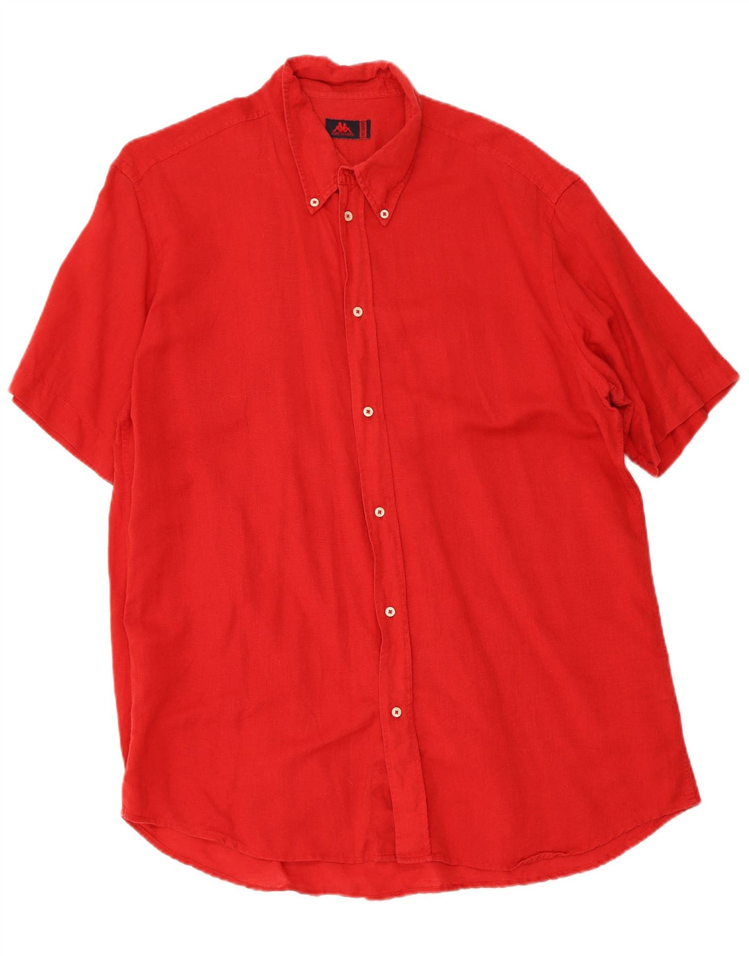 Camicia a maniche corte da uomo Kappa 2XL in cotone rosso