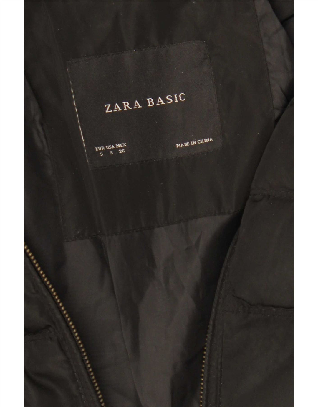 Cappotto imbottito da donna Zara UK 10 piccolo poliestere nero