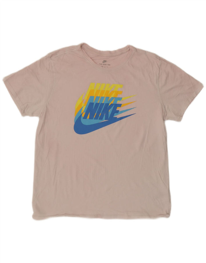 NIKE T-shirt grafica da uomo dal taglio atletico Top XL in cotone rosa