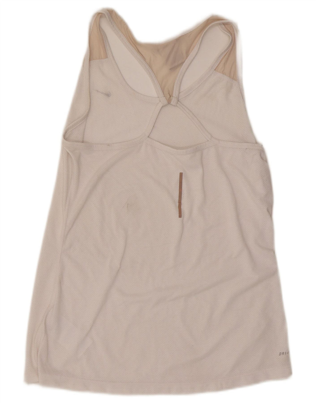 Canotta Nike Dri Fit da donna UK 14 Large in poliestere bianco sporco