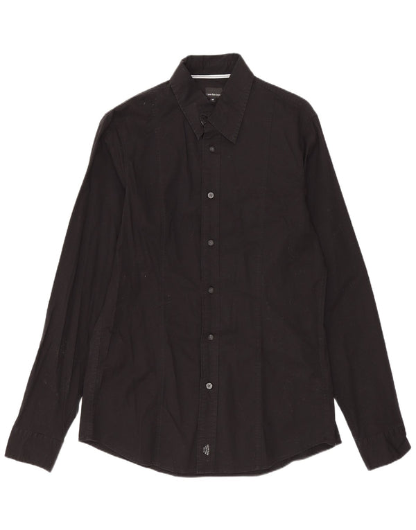 Camicia da uomo Calvin Klein Jeans in cotone nero medio