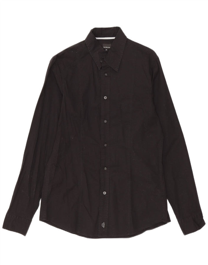 Camicia da uomo Calvin Klein Jeans in cotone nero medio