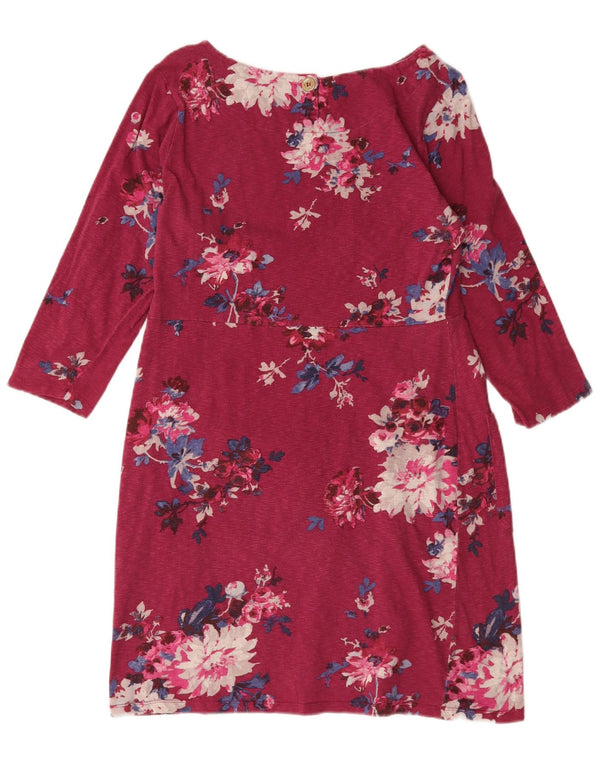 Abito tubino con maniche a 3/4 da donna Joules UK 14 Grande cotone floreale rosa