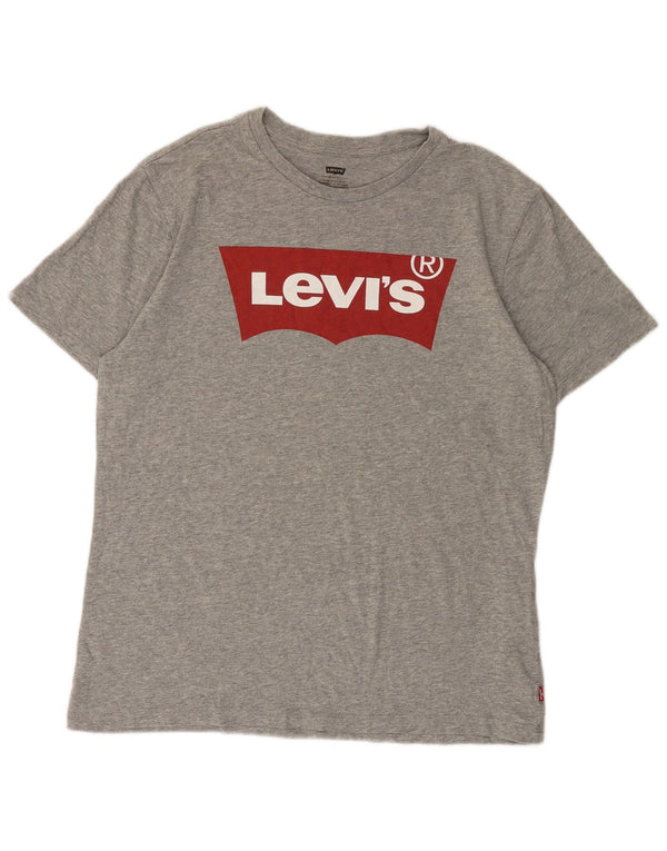 T-shirt grafica da uomo Levi's Top grande in cotone chiazzato grigio