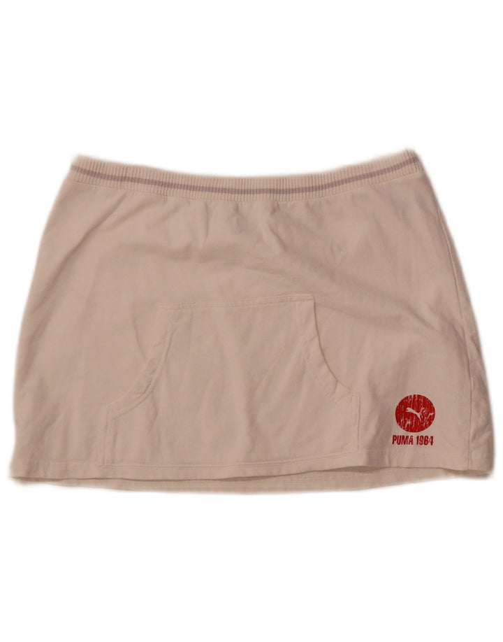 Minigonna grafica da donna Puma media W32 bianca