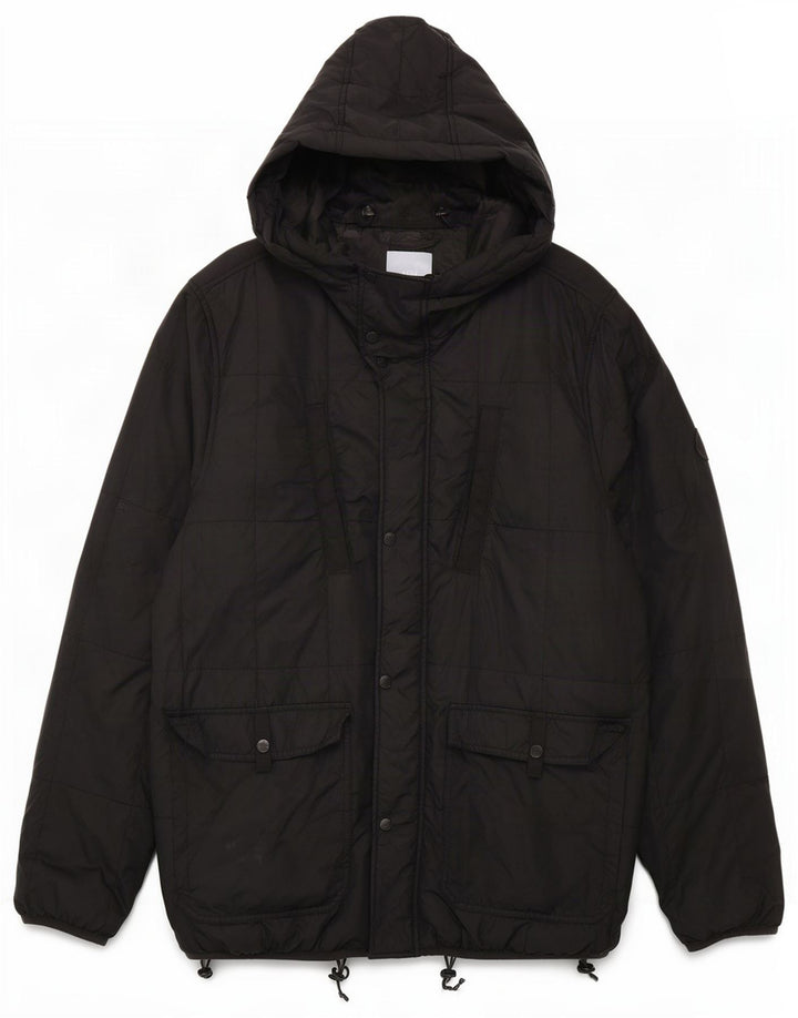Giacca imbottita con cappuccio da uomo Bench UK 40 Large nera in poliammide