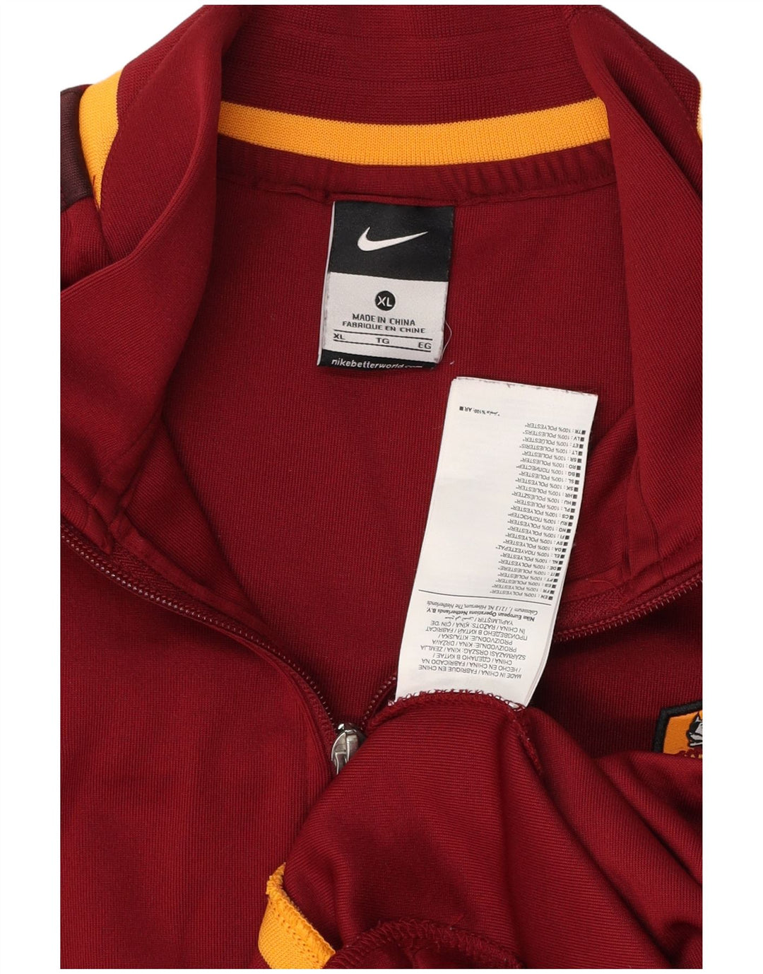 Giacca da tuta da uomo NIKE As Roma XL rossa in poliestere color block