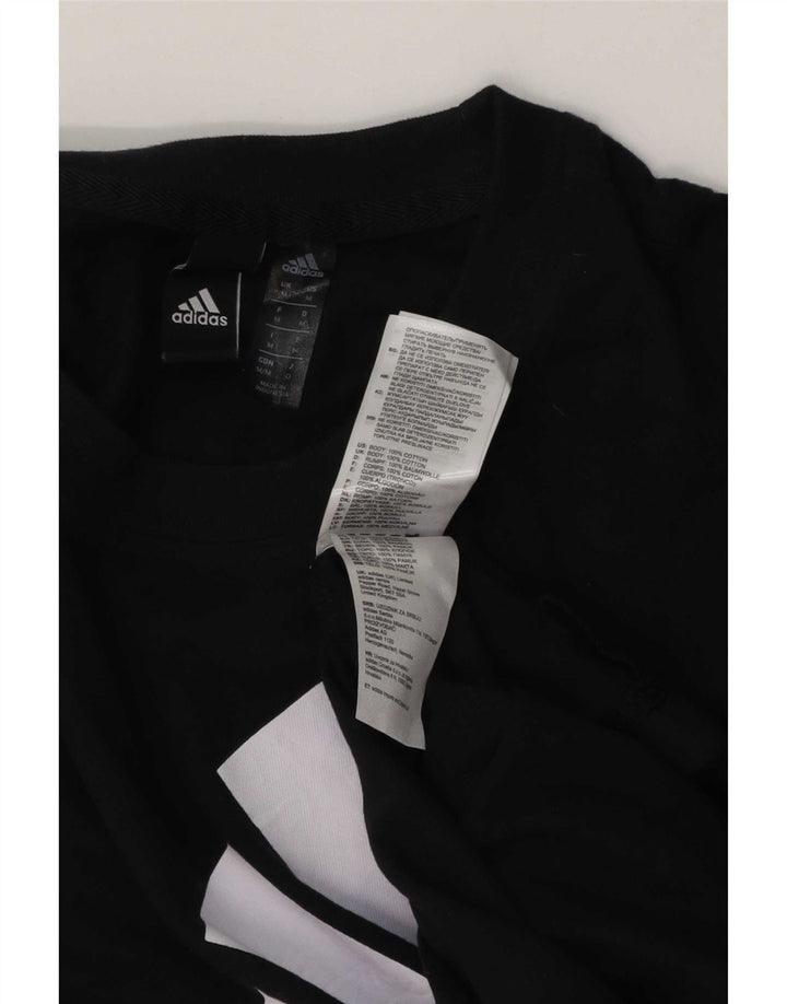 T-shirt grafica da uomo Adidas Top in cotone nero medio