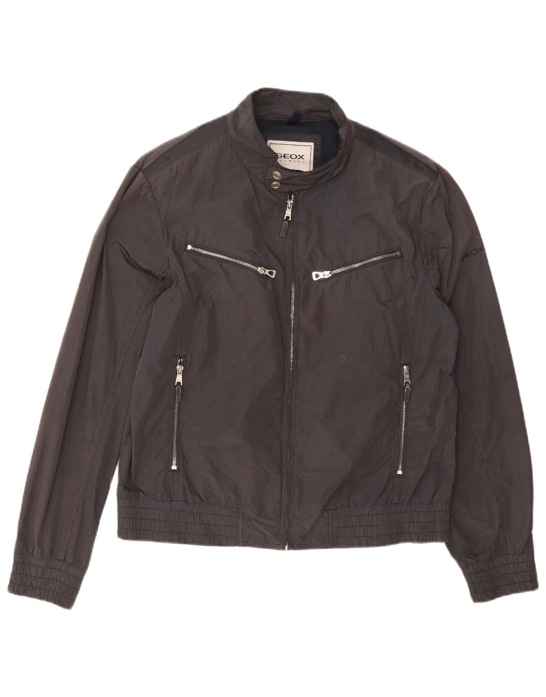 Giubbotto bomber Geox da uomo Respira UK 40 grande poliestere gessato grigio
