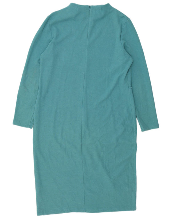Abito a trapezio a maniche lunghe da donna Marks & Spencer UK 16 grande cotone verde