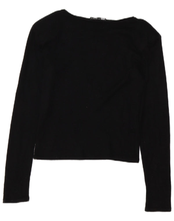 Top corto da donna Zara a maniche lunghe UK 10 piccolo nero