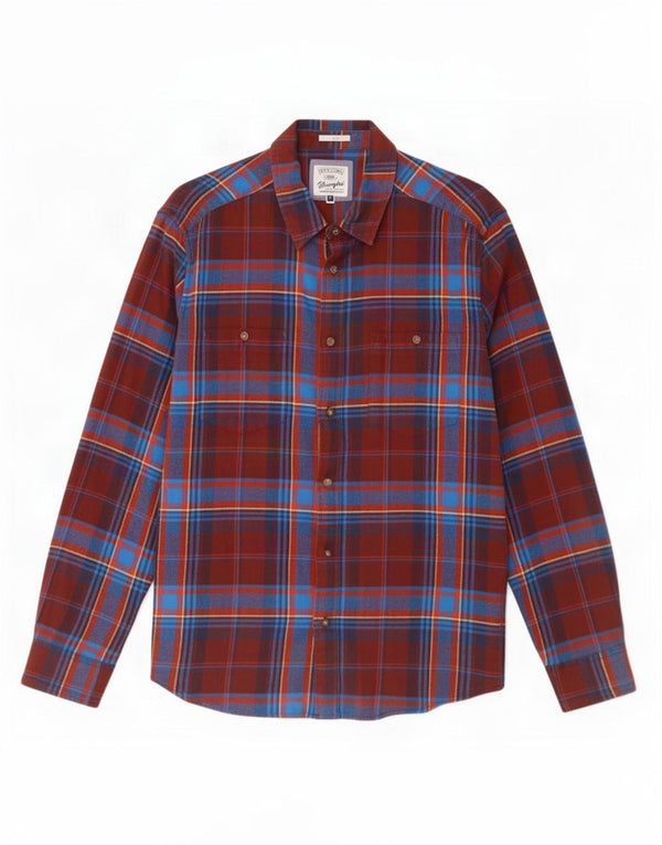 Camicia da uomo slim in flanella Wrangler XL in cotone scozzese rosso