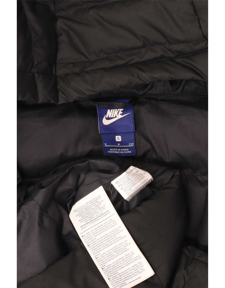 Giacca imbottita con cappuccio Nike da donna UK 10 piccola nera in poliestere