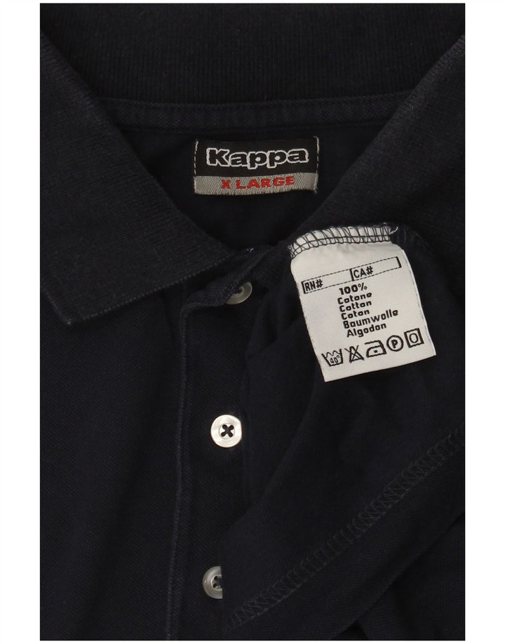 Polo Kappa da uomo XL in cotone blu navy