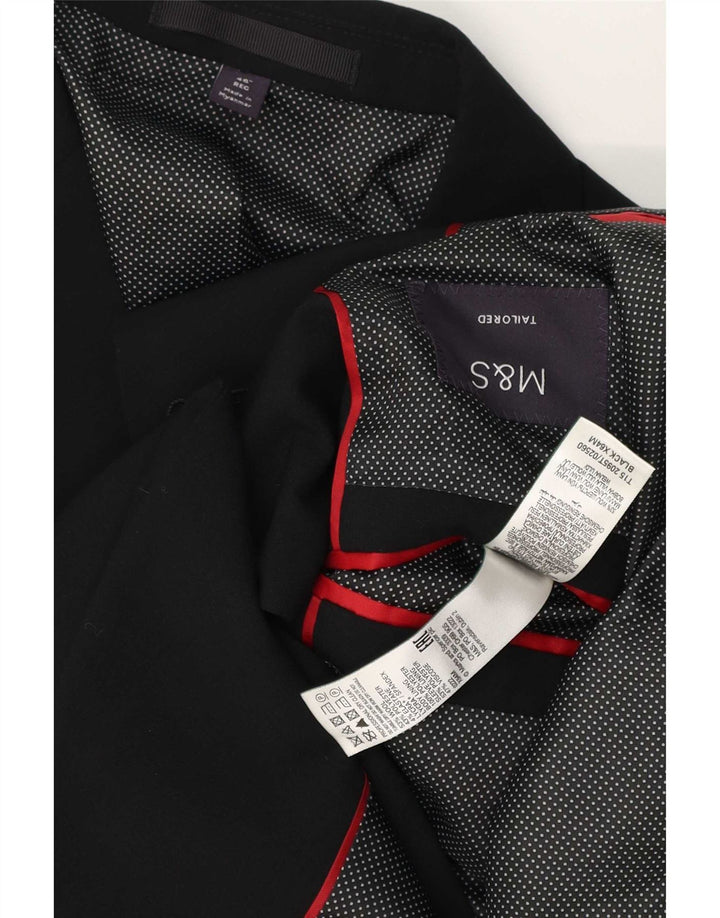 Giacca blazer a 2 bottoni da uomo Marks & Spencer taglia 54 2XL lana nera