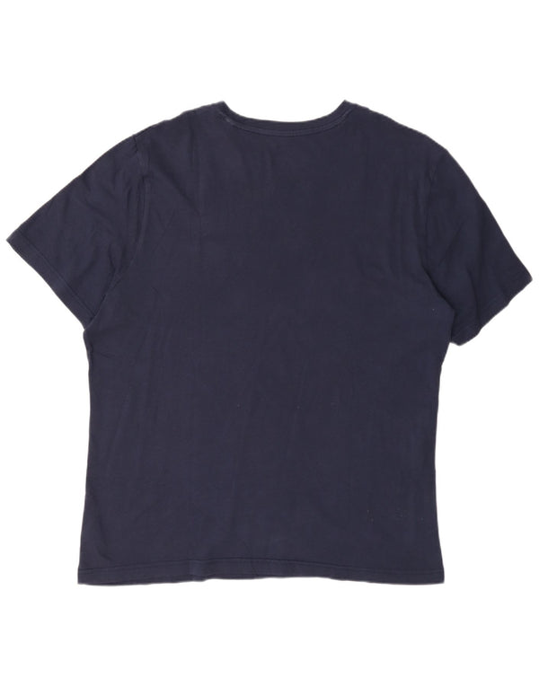 T-shirt grafica da uomo Reebok Top XL in cotone blu navy