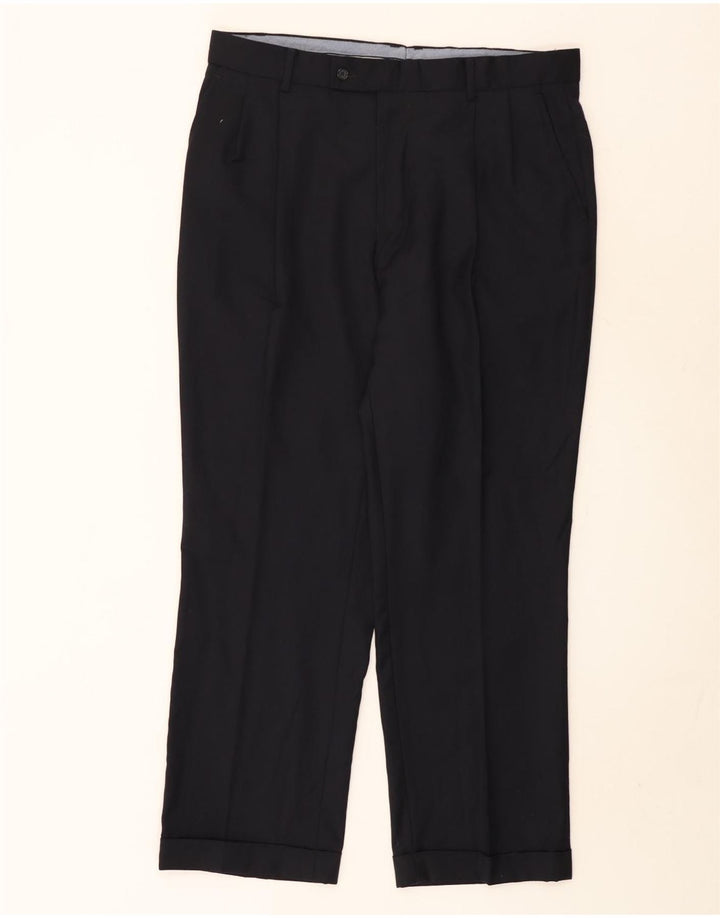 Pantaloni da abito da uomo con pegging NAUTICA W38 L30 lana nera